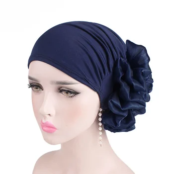2023 Жените големи цветя участък шал шапка дами елегантна мода аксесоари за коса химиотерапия шапка жени тюрбан bandanas на едро нов