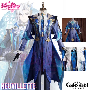 Genshin Neuvillette Cosplay костюм игра Genshin Fontaine Cosplay Ordainer на неумолим съд костюм Neuvillette косплей перука