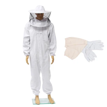 L-XXL Професионален пчеларски костюм Пчеларство Защитно оборудване Apicultura дрехи пчелар костюм воал качулка шапка Anti-Bee