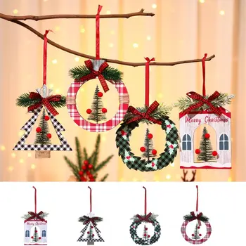 Коледна дървена висулка Коледно дърво висящи орнаменти Коледна украса за дома Navidad подарък Нова година