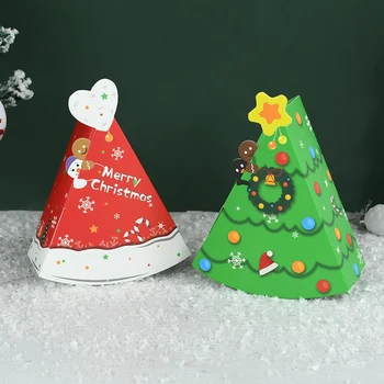 Коледно дърво форма бонбони кутия коледно парти шоколад бисквитка опаковка кутия за дома Navidad Нова година 2023 Подаръчни декорации