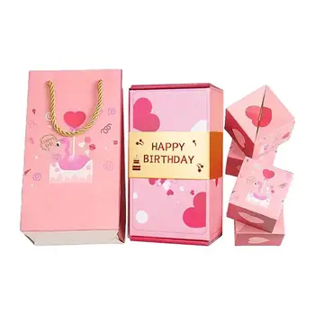 Сгъваема подаръчна кутия за скачане Експлодираща подаръчна кутия Изскачащи пари Изненада Кутия за рожден ден Творчество Сгъваема подскачаща изненада за рожден ден