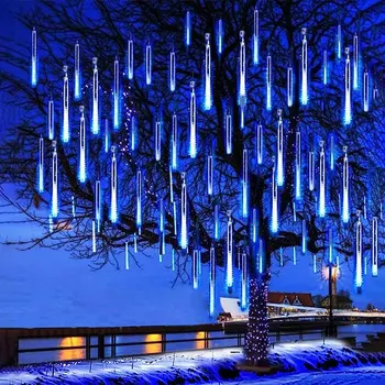 1/2/3/4 Комплект Коледа на открито фея гирлянд светлини метеор душ LED низ светлина празник сватбено тържество градина дърво декорация