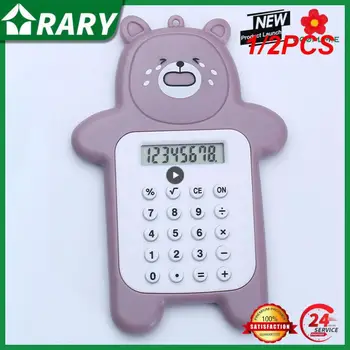 1/2PCS Карикатура сладък мечка калкулатор корейски мода мини преносим малък ученик компютър офис електроника доставки