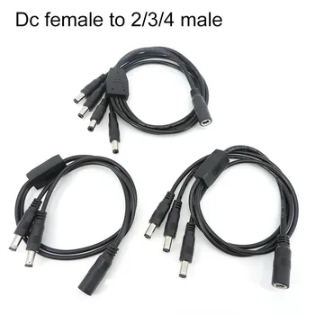 1 DC женски до 2/3/4 начин мъжки сплитер конектор кабел щепсел 45cm 5.5x2.5mm 5A захранване кабел адаптер за LED лента камера L1