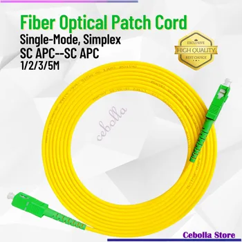 10pcs / партида SC / APC оптичен кръпка кабел 1/2/3/5m Jumper Single Mode SimplexSC APC SM Simplex 3.0mm FTTH