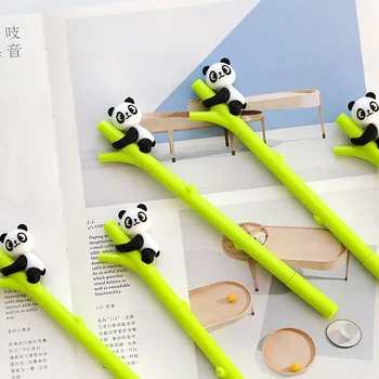 120PCS Корейски канцеларски материали сладък карикатура писалка училище мода офис Kawaii доставка панда бамбукови животни гел писалка