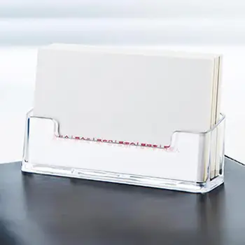 1Pc Clear Desk рафт кутия съхранение дисплей стойка акрилни притежателя карта прозрачен визитка случай