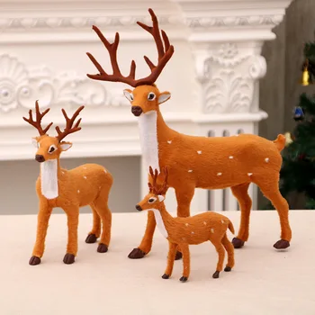 1бр Коледа Коледа лосове кукла плюшени симулация елен за дома Коледа Нова година деца подарък снимка подпори Navidad