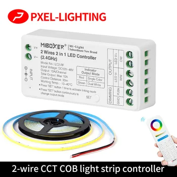 2 в 1 LED контролер Zigbee 3.0 + 2.4G димер поддръжка яркост CCT режим съвместим DC 12V 24V 48V 2 тел COB доведе ленти светлини