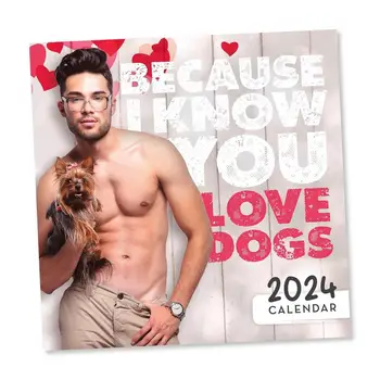 2024 Месечен календар Смешно куче бюро Адвент календар Удобен за стена дизайн куче календар се гордее с висящ календар за дома