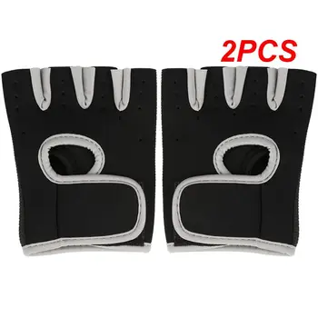 2PCS Фитнес ръкавици половин пръст против хлъзгане щанга спортни ръкавици мъжки и дамски общи вдигане на тежести Йога четири пръста