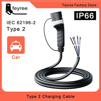 32A 7KW EV зарядно женско устройство тип щепсел2 кабел 16A 1Phase станция за зареждане на автомобили 3Phase 11KW 22KW IEC62196-2 кабел за електрическо превозно средство