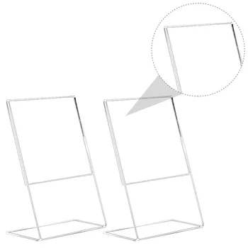 3Pcs акрилни държачи за знаци Универсална изложбена стойка Прозрачни стелажи за съхранение