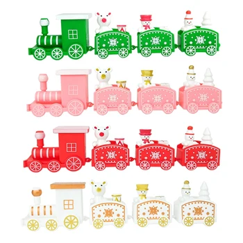 4 бр. Коледни влакови орнаменти с влак декор мини влак декор комплект за коледно парти лесен за използване