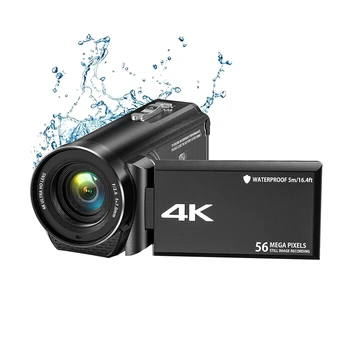 4K Ultra HD 56MP 30FPS Vlogging камера черна пластмаса 18X цифрово увеличение водоустойчива видеокамера за Youtube