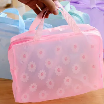 5 Цвят водоустойчив PVC козметична чанта за съхранение на жени прозрачен организатор за грим торбичка компресия пътуване баня чанта за съхранение