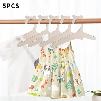 5pcs Бебешки дървени дрехи закачалка сладък мечка творчески закачалка багажник Начало момичета принцеса стая детска стая декор съхранение за деца