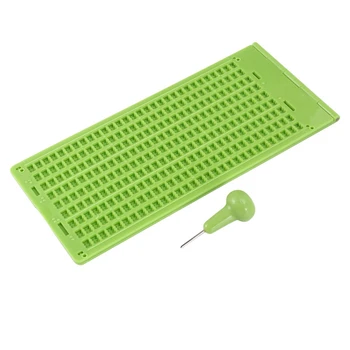 5X 9 линии 30 клетки брайлова плоча за писане и стилус пластмасов брайлов шисти комплект за слепи