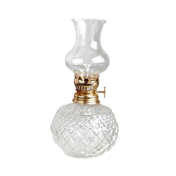 5X вътрешна маслена лампа, класическа маслена лампа с абажур от прозрачно стъкло, домашни църковни консумативи
