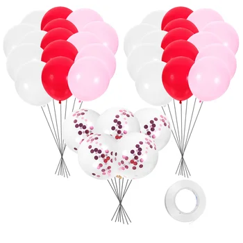 80 бр. Ден на Свети Валентин балон бели балони балони рожден ден парти декорация деликатен
