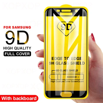 9D пълно покритие закалено стъкло за Samsung Galaxy A5 A6 A7 A8S A9 екран протектор J8 J3 J4 J5 J6 J7 Pro защитно фолио 2017-8