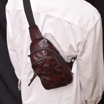 AETOO Vintage първи слой мека телешка мъжка чанта рамо чанта crossbody чанта мъжки кожа случайни малка раница корейска версия