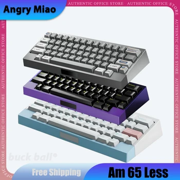 Angry Miao Am 65 По-малко механична клавиатура Bluetooth безжична клавиатура Hotswap RGB подсветка докосване клавиатура геймър аксесоар подаръци