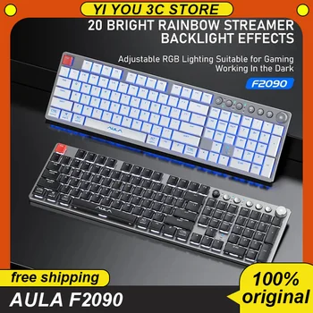 Aula F2090 безжична механична клавиатура ултра тънки 104 клавиша 3mode Led подсветка Bluetooth джудже ос геймър за Mac Windows лаптоп