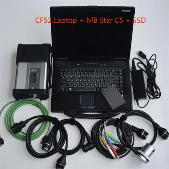Auto Repair Scanner Инструмент за автоматична диагностика WiFi MB Star C5 SD Connect 5 със софтуер, инсталиран SSD 512gb в лаптоп CF52 4gb RAM