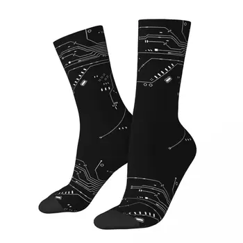 Crazy чорап за мъже Диаграма на процесора Кодиране Geek Developer CPU Happy Quality Pattern Printed Boys Crew Sock Casual Gift