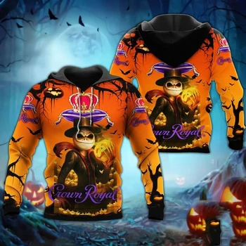 Crown Royal Skeleton Halloween Hoodie 3D All Over Print Hoodies Мъжки суитчър Унисекс улично облекло Пуловер Ежедневни анцузи