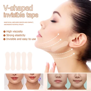Face Invisible Sticker Face Lift Patch V-образен пластир за лице Анти бръчки против стареене Лепяща лента Грим Пластири за грижа за кожата на лицето
