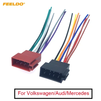 FEELDO 1PC Car Radio Audio 8PIN кабелен сноп за Volkswagen / Audi / Mercedes Plug Into CD Radio Installation Wire Adapter