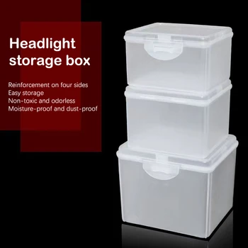  Flip кутия за съхранение Прозрачна кутия за съхранение на работния плот LED кутия за опаковане на фарове, носеща пластмасова кутия за фарове