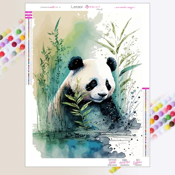 Ink Painting 5D DIY Diamond Painting Cute Panda Full Round Diamond Mosaic Embroidery Cross Stitch Kit Living Home Wall Decor