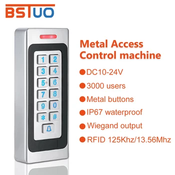  IP67 Водоустойчива метална подсветка за контрол на достъпа на вратите RFID четец клавиатура 3000 потребители Doorbell 125KHz DC 10-24V EM карта за отваряне на врати
