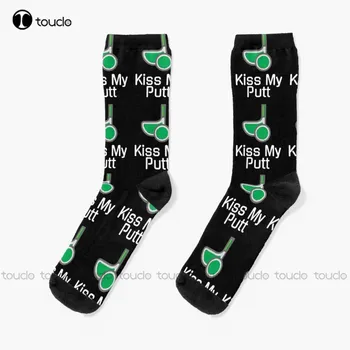 Kiss My Putt - Funny Golf Saying Socks USA Socks Unisex Adult Teen Youth Socks Design Cute Socks Creative Funny Socks Art
