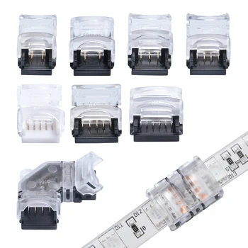 Lots Бързо включващи се кримпващи клеми за проводници Съединители 2/3/4/5/6 пинови LED ленти 8/10/12mm IP65 водоустойчив RGBW RGB конектор