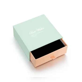 Mint квадратна кутия за бижута пръстен обеци висулка бижута кутии високо качество дебела крафт хартия подарък бижута опаковка хартия кутия