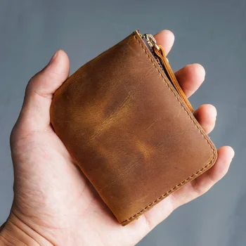 Moterm мини цип карта случай кожена монета чанта преносим мъжки портфейл кредитна карта притежателя на едро
