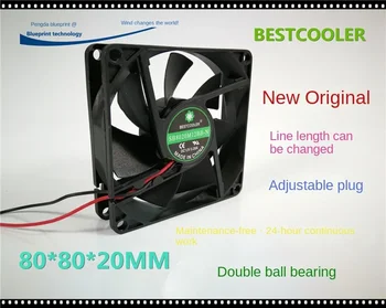 New Bestcooler 8020 80 * 80 * 20MM 12V шаси двоен сачмен лагер охлаждащ вентилатор