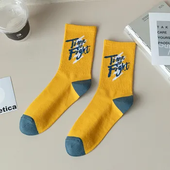 New cotton boys' есен и зима баскетбол писма дезодорант тенденция в тръба чорапи