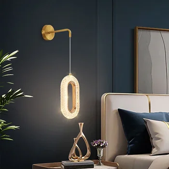 Nordic Luxury LED стена светлина Начало Вътрешно осветително тяло Всекидневна спалня Нощно шкафче коридор декор Sconce стена лампа