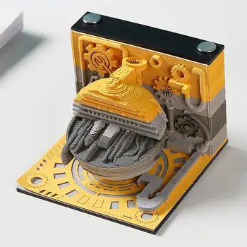 Omoshiroi Block Научна фантастика Земен календар 3D Memo Pad Забележка Лепкави бележки Арт хартия скулптура модел рожден ден Коледен подарък