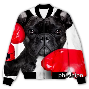 phechion Нови мъже / жени животински куче боксер 3D отпечатани случайни яке мода улично облекло мъже хлабав спортно яке & палто Q178