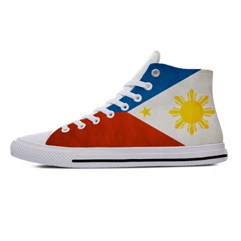 Philippines Филипинско знаме Патриотична гордост Смешни ежедневни обувки от плат Високи Топ леки дишащи 3D печат Мъже Дамски маратонки