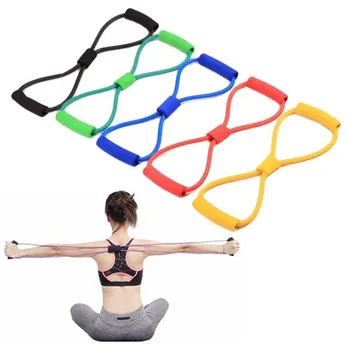 Resistance Band Arms Chest Expander Pulling Rope 8 Word Elastic Exercise Muscle Yoga Training Tubing Home Gym Fitness Equipment