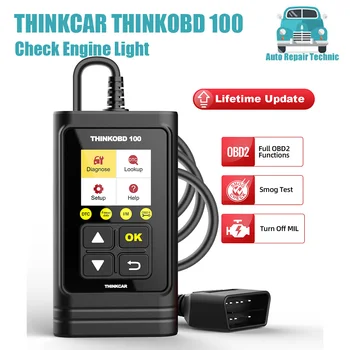 Thinkcar THINKOBD 100 Проверете светлината на двигателя DTC Търсене Пълен OBD2 функции Четец на кодове за грешки Авто скенер Thinktool Диагностика на автомобили