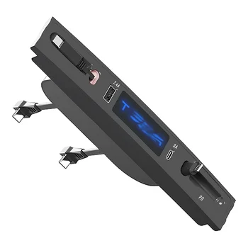  Висококачествен USB хъб за бързо зареждане с кабелен адаптер за Tesla Model 3 / Y 2021-2023 докинг станция на централната конзола